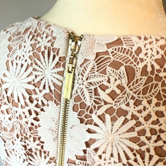 Bronx & Banco Daisy Midi Dress White Tan Size 10 NWT - Picture 15 of 16